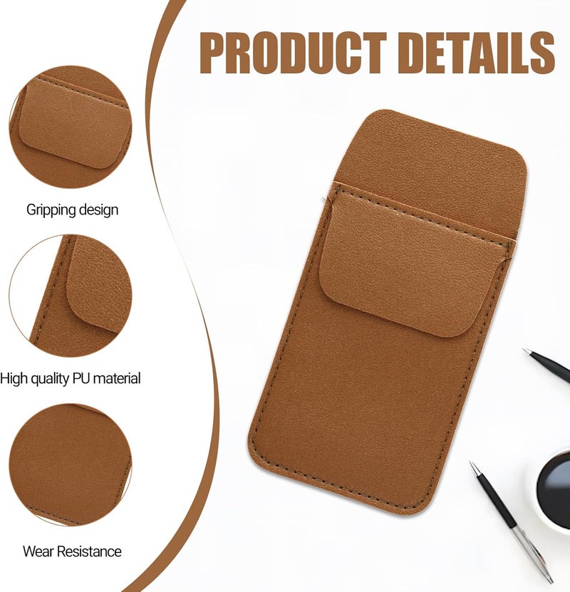 panthra 3-Pack Pu Leather Pocket Protector for Men Shirt, Small Pocket Protectors for Pens and Pencils, Holds 4 Pens, for Schools, Lab Coats, Offices and Nurse Hospitals (Black/Brown/Grey) - Image 3